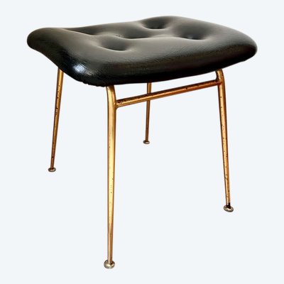 Vintage Leatherette Stool - similar to Louis Sognot 1950