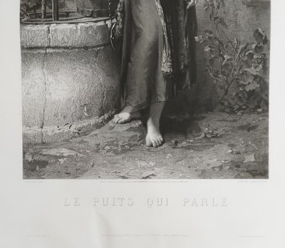 Gravure Ancienne d'Après A. Vely Par Herman Eichens Le Puits Qui Parle