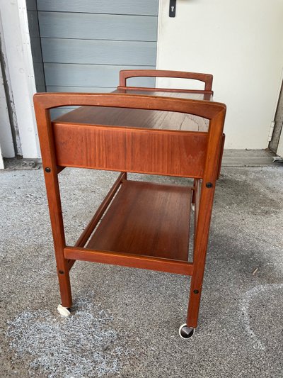 Desserte - Chariot Roulant Scandinave En Teck Circa 1960 Danemark