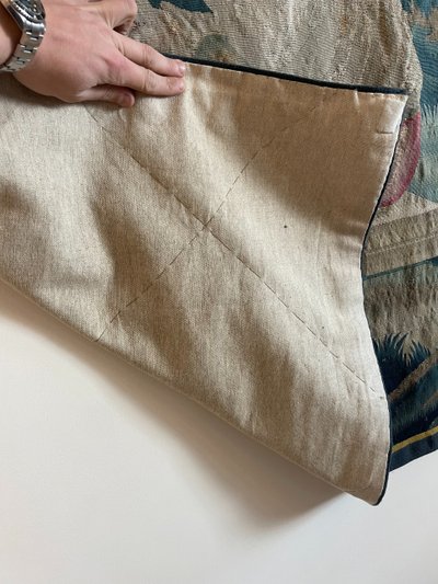 18th Century Lille Tapestry In Wool And Silk After Teniers From The G. Wernier Workshop