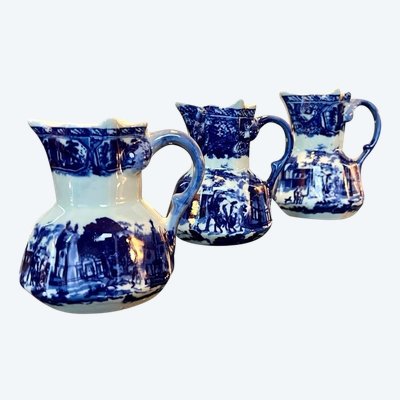 Pichets En Céramique Anglaise Ironstone - Carafes - XXe Siècle
