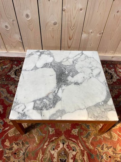 Table basse scandinave avec marbre 
