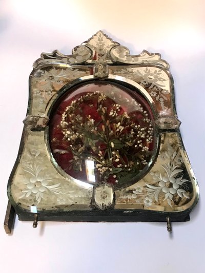 Globe de mariée en glace miroir de Venise époque Napoléon III  