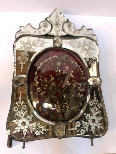 Globe de mariée en glace miroir de Venise époque Napoléon III  