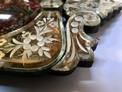 Globe de mariée en glace miroir de Venise époque Napoléon III  