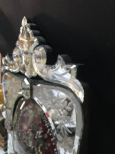 Globe de mariée en glace miroir de Venise époque Napoléon III  