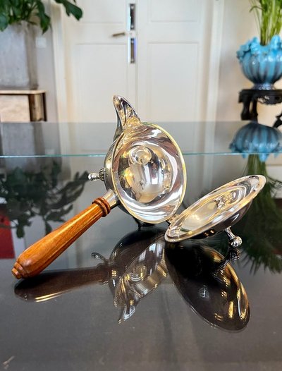Saucière En Métal Argenté Avec Poignée