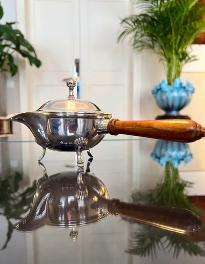Saucière En Métal Argenté Avec Poignée
