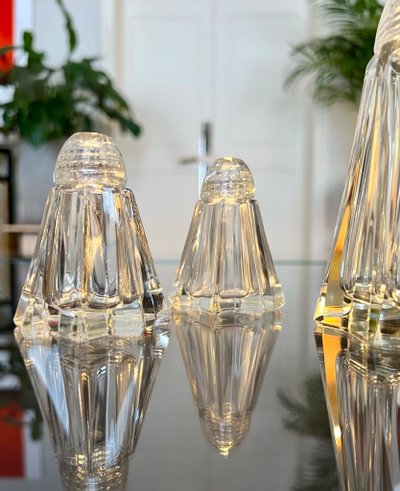 Salz- und Pfefferstreuer aus Glas - Art Deco - Salz und Pfeffer, Zucker