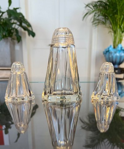 Salz- und Pfefferstreuer aus Glas - Art Deco - Salz und Pfeffer, Zucker