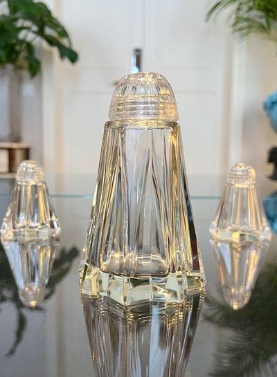 Salz- und Pfefferstreuer aus Glas - Art Deco - Salz und Pfeffer, Zucker