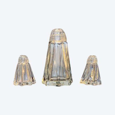 Salz- und Pfefferstreuer aus Glas - Art Deco - Salz und Pfeffer, Zucker