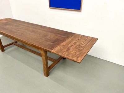 Large oak farm table with extensions