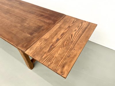 Large oak farm table with extensions