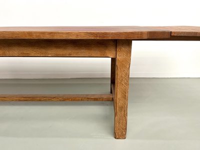 Large oak farm table with extensions