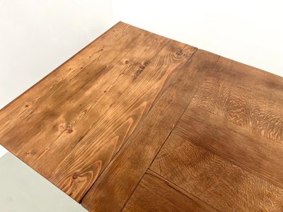 Large oak farm table with extensions