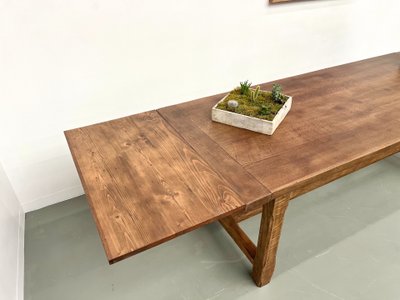 Large oak farm table with extensions