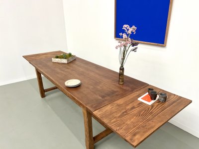 Large oak farm table with extensions