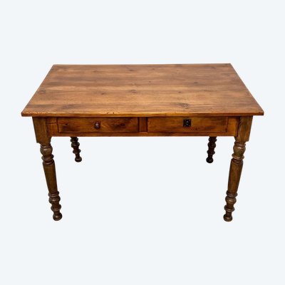 Scrivania in pino con gambe tornite, 1900
