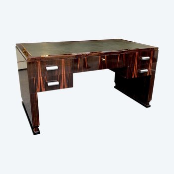 Bureau En Makassar Et Son Fauteuil, XXe Siècle