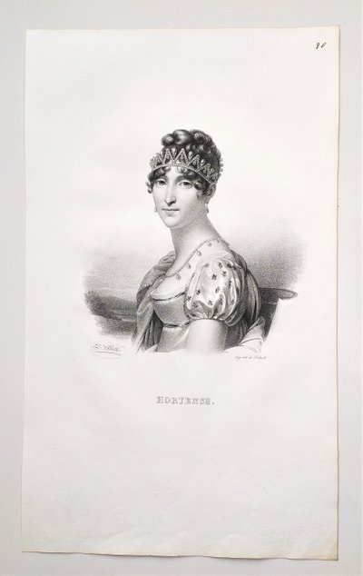 Historical Portrait Hortense Daughter Of Josephine Beauharnais Lithograph By Delpech Old Print