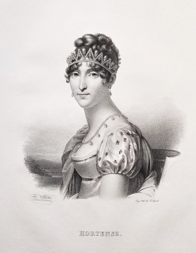 Historical Portrait Hortense Daughter Of Josephine Beauharnais Lithograph By Delpech Old Print