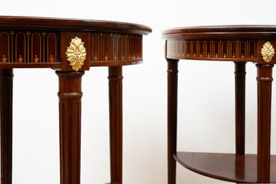 Pair of antique game tables, France, 19th century.