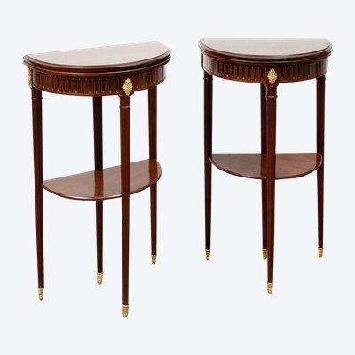 Pair of antique game tables, France, 19th century.