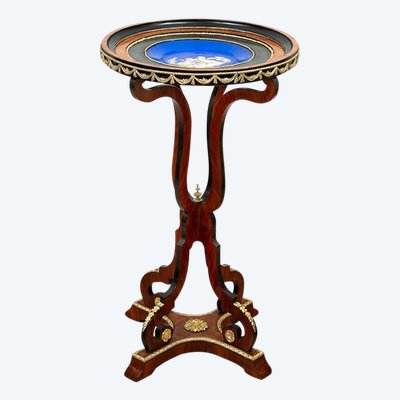 Antique Napoleon III wooden coffee table, France, 19th century.