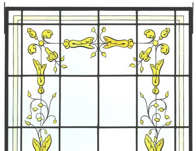 Stained glass - Stained glass windows - Stylized plant decoration