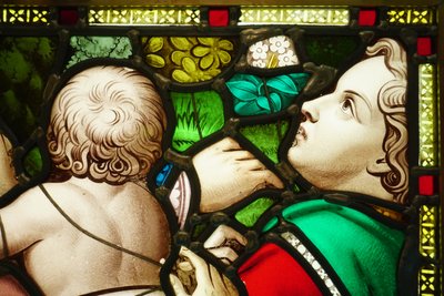 Vitrail - Stained glass - Family in the park