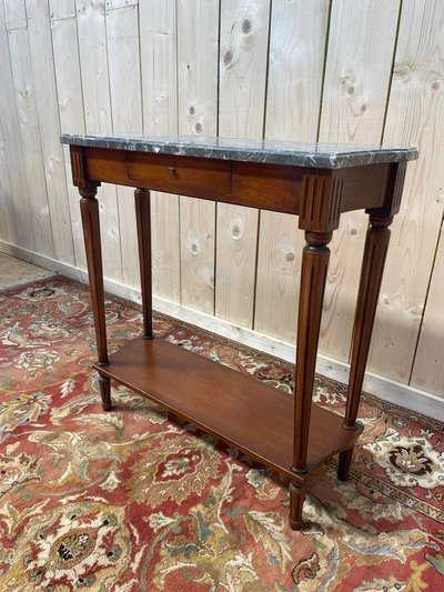 Gray marbled Louis XVI style console