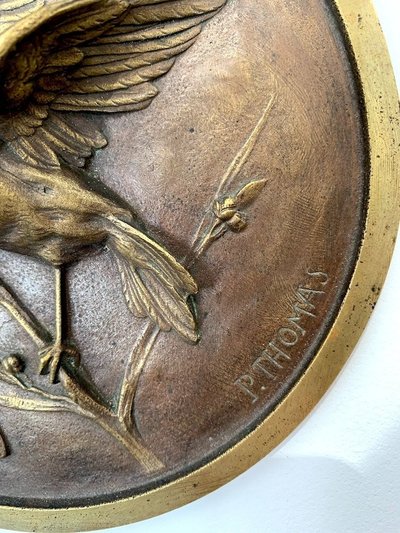 Médaillon en bronze signé Paul Thomas