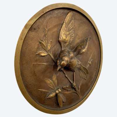 Médaillon en bronze signé Paul Thomas