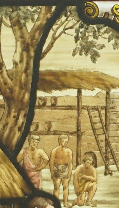 Stained Glass - Stained Glass Windows - Village Scene