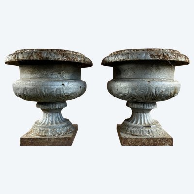 Pair of Medici Vases in Cast Iron, planter - Elegance of the 19th century