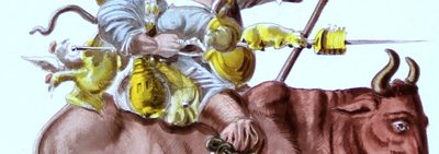 Stained Glass - Stained Glass Windows - Mardi Gras on an Ox or Canteen - Vivandière