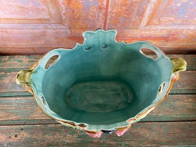 Pair of Barbotine Planters - Faïencerie d'Onnaing - Late 19th century