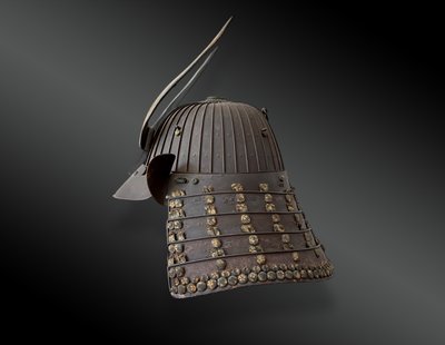 KABUTO war helmet set with mempo and maedate Japan - Edo period (1603-1868)