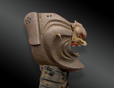 KABUTO war helmet set with mempo and maedate Japan - Edo period (1603-1868)