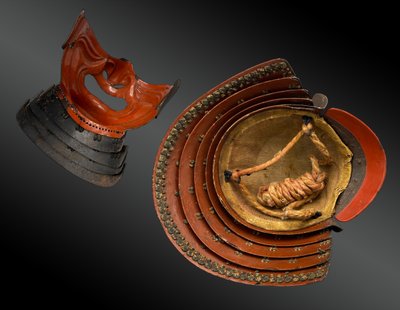 KABUTO war helmet set with mempo and maedate Japan - Edo period (1603-1868)