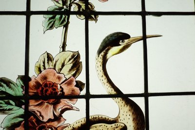 Vitrail - Vitraux - Hérons, Mésanges et Libellules