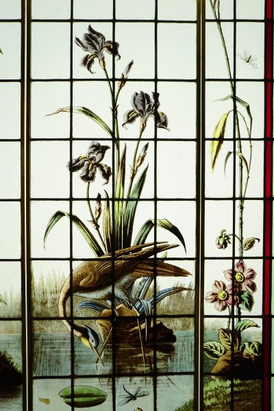 Vitrail - Vitraux - Hérons, Mésanges et Libellules