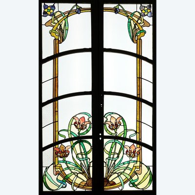 Stained glass - Stained glass windows - Art Nouveau Iris