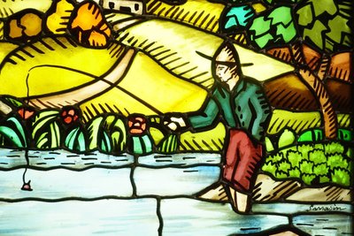 Stained Glass - Stained Glass Windows - Bucolic Fishing
