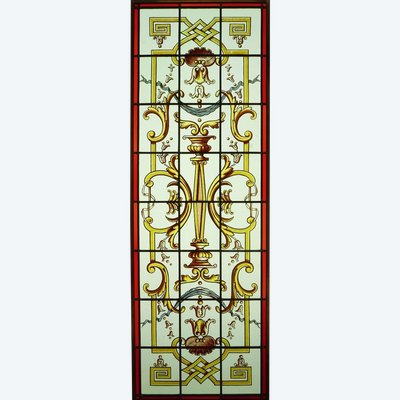Stained glass - Stained glass windows - Shell and scroll decoration