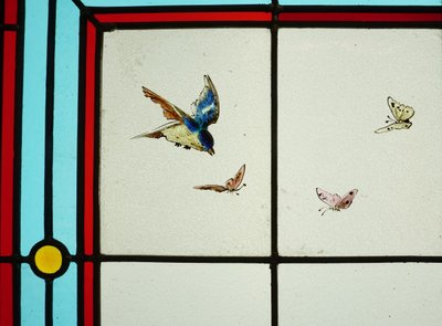 Stained glass - Stained glass windows - Vegetation with herons