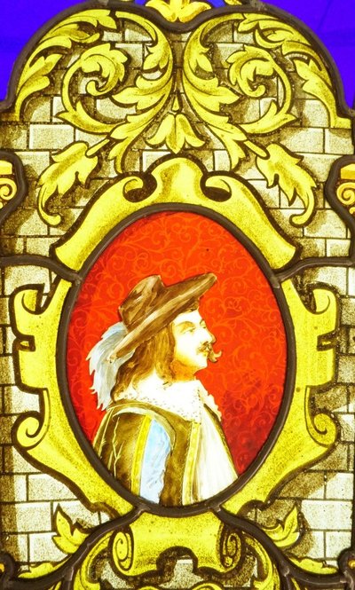 Stained glass - Stained glass windows - Couple in the spirit of the 17th century