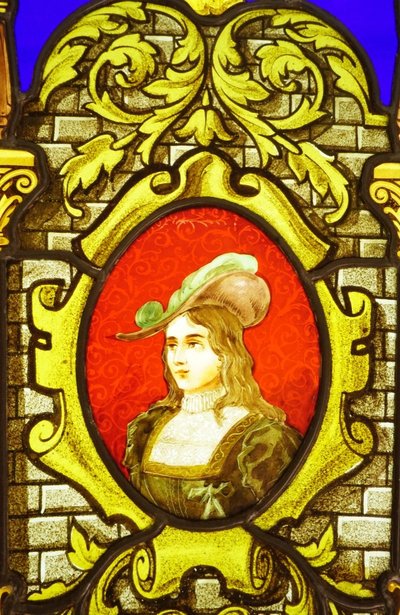 Stained glass - Stained glass windows - Couple in the spirit of the 17th century
