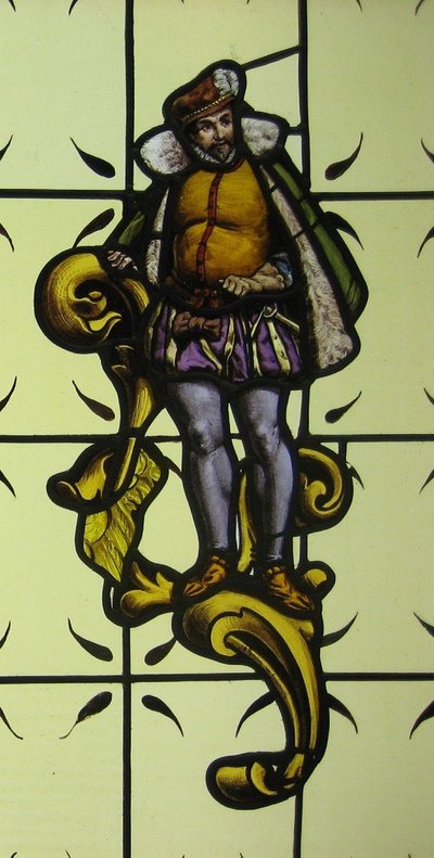 Stained glass - Stained glass windows - Renaissance style characters